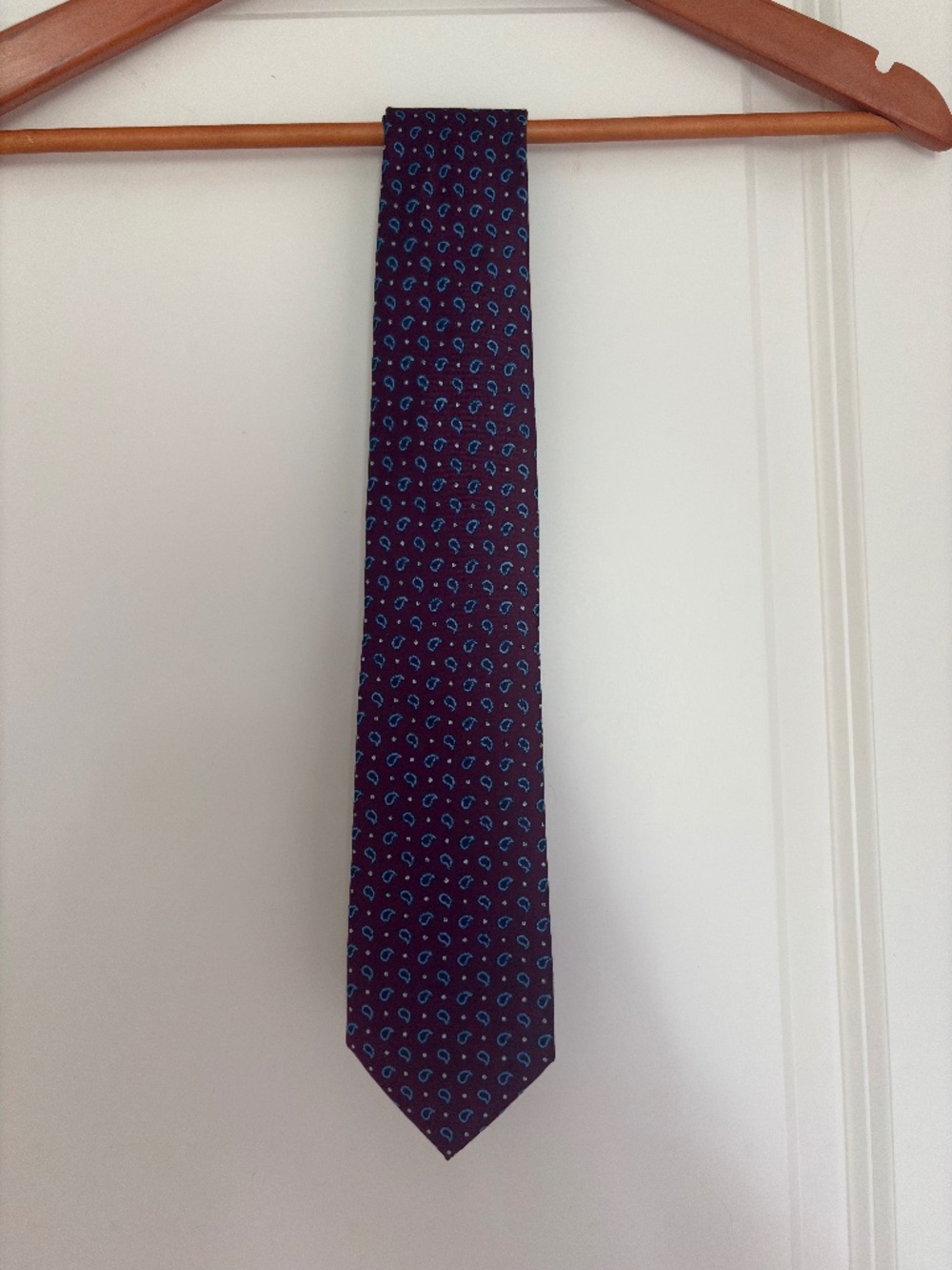 Tommy Hilfiger Burgundy and Blue Tie